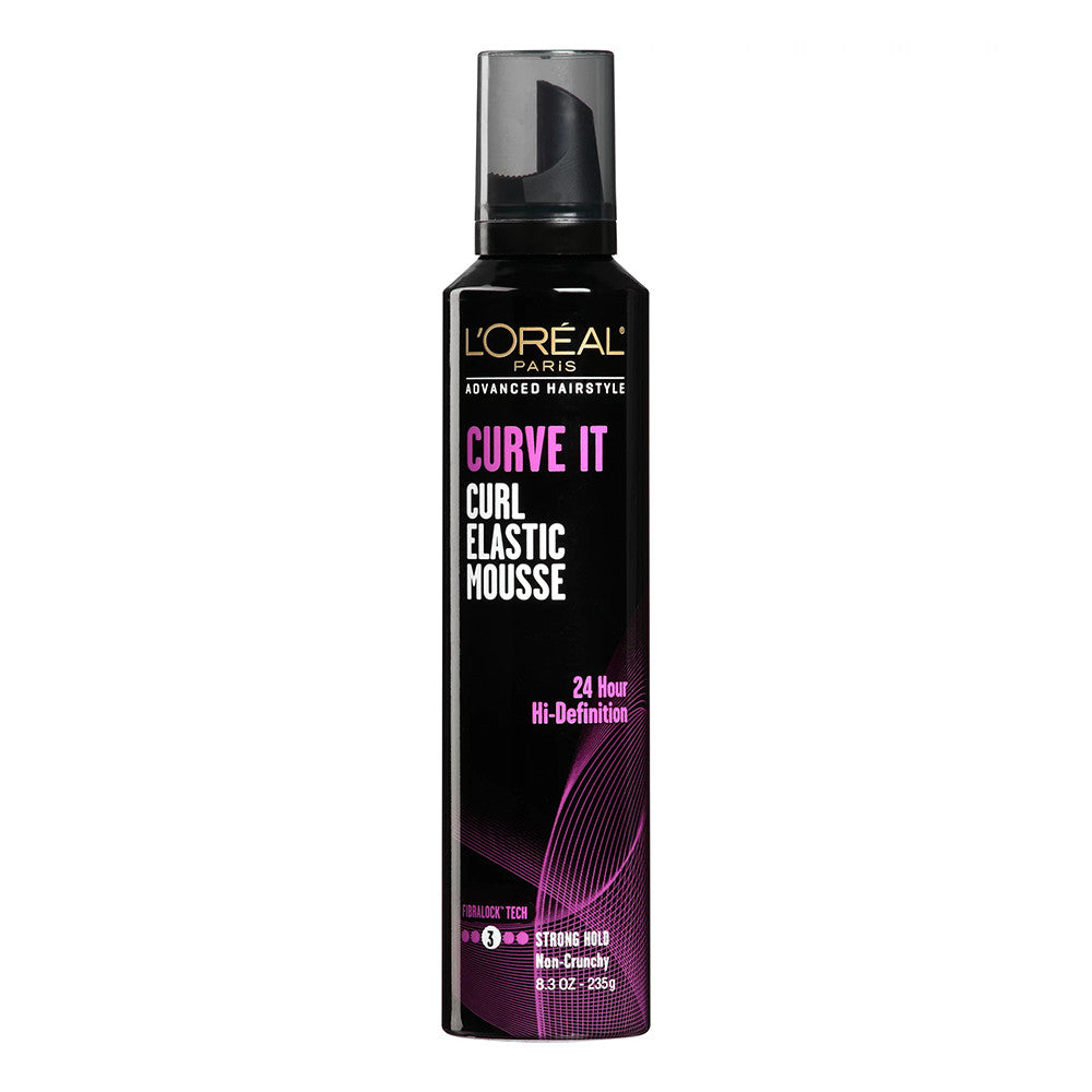 LOreal Paris Advanced Hairstyle Curve It Elastic Curl Mousse, 24-Hour Hi Definition, 8.3 Oz